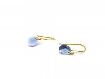 Swarovski oorbellen goud blauw