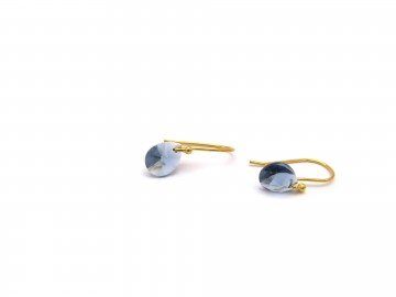 Swarovski oorbellen goud blauw