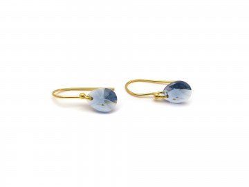 Swarovski oorbellen goud blauw