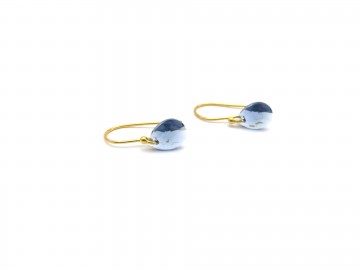 Swarovski oorbellen goud blauw