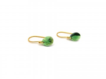 Swarovski oorbellen goud green