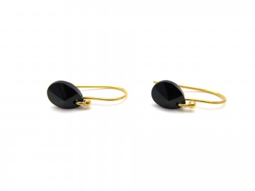 Swarovski oorbellen goud jetblack