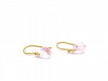 Swarovski oorbellen goud pink