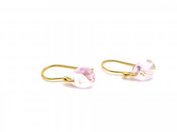 Swarovski oorbellen goud pink