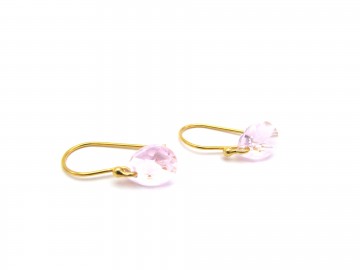 Swarovski oorbellen goud pink