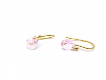 Swarovski oorbellen goud pink