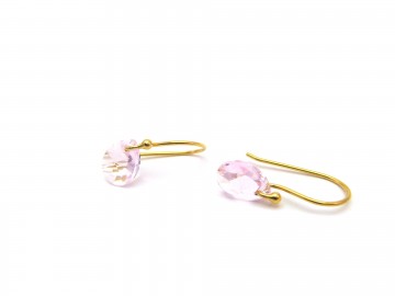 Swarovski oorbellen goud pink