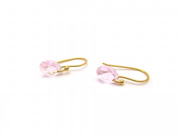 Swarovski oorbellen goud pink