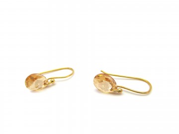 Swarovski oorbellen goud topas