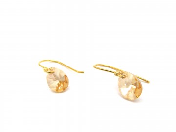 Swarovski oorbellen goud topas