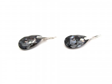 Swarovski oorbellen leverback Silver night