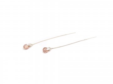 Swarovski oorbellen rondel pink
