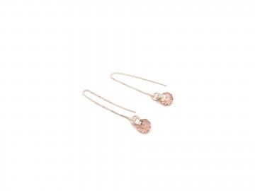Swarovski oorbellen rondel pink
