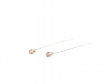 Swarovski oorbellen rondel pink