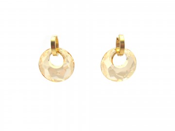 Swarovski oorbellen rvs goud goldhadow1