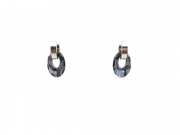 Swarovski oorbellen rvs zilver helios silvernight  20 mm