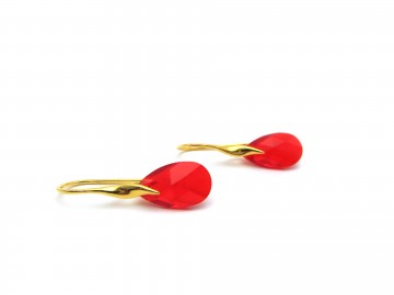 Swarovski oorbellen siam goud