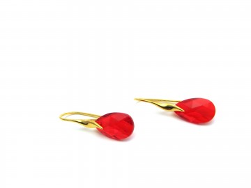 Swarovski oorbellen siam goud