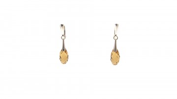 Swarovski oorbellen topas zilver