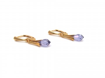 Swarovski® oorbellen rose gold Tanzanite