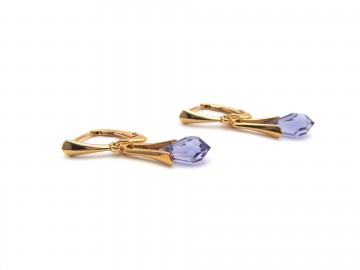 Swarovski® oorbellen rose gold Tanzanite