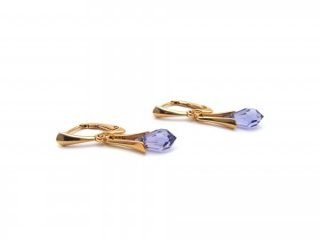 Swarovski® oorbellen rose gold Tanzanite