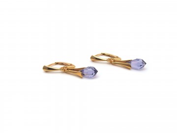 Swarovski® oorbellen rose gold Tanzanite