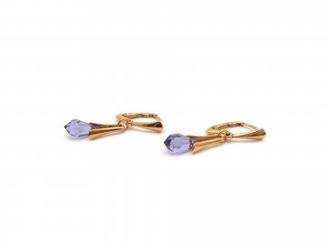 Swarovski® oorbellen rose gold Tanzanite