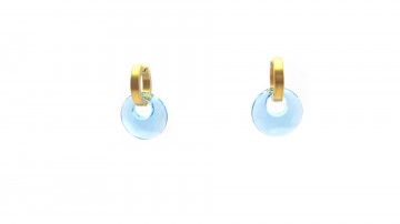Swarovski oorringen licht blue rond