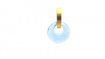 Swarovski oorringen licht blue rond