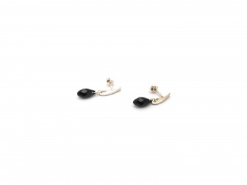 Swarovski oorstekers zilver jet black