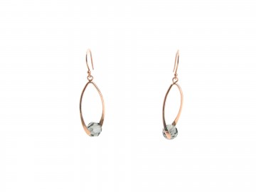 Swarovski rondel diamond black rose goud