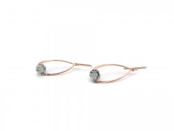 Swarovski rondel diamond black rose goud