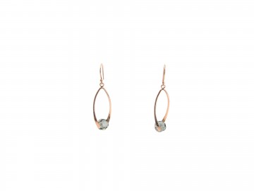 Swarovski rondel diamond black rose goud