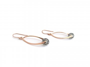 Swarovski rondel diamond black rose goud