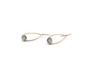 Swarovski rondel diamond black rose goud