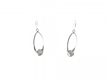 Swarovski rondel diamond black zilver