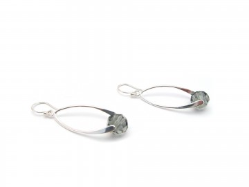 Swarovski rondel diamond black zilver