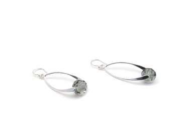 Swarovski rondel diamond black zilver