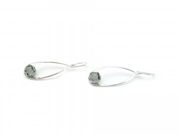 Swarovski rondel diamond black zilver