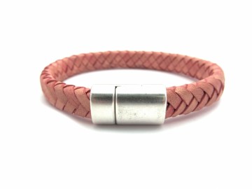 Leren gevlochten armband