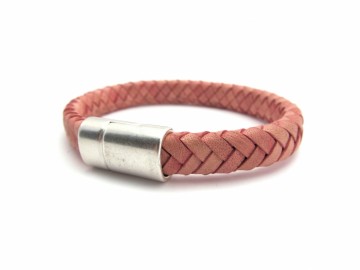 Leren gevlochten armband