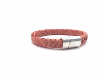 Leren gevlochten armband