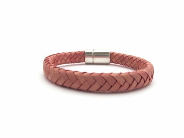 Leren gevlochten armband