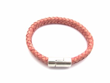Leren gevlochten armband