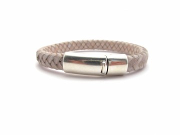 Gevlochte leren armband