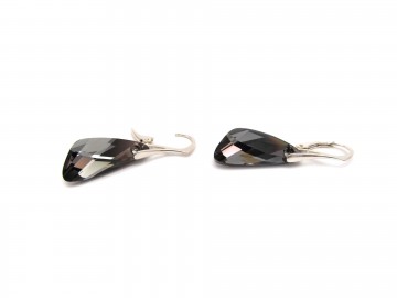 Swarovski oorbellen black silver night