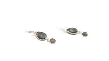 Zilveren oorbellen labradoriet