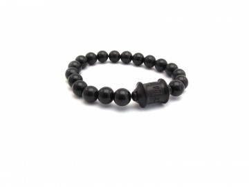 Zwarte mantra sandelwood armband