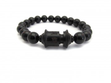 Zwarte mantra sandelwood armband
